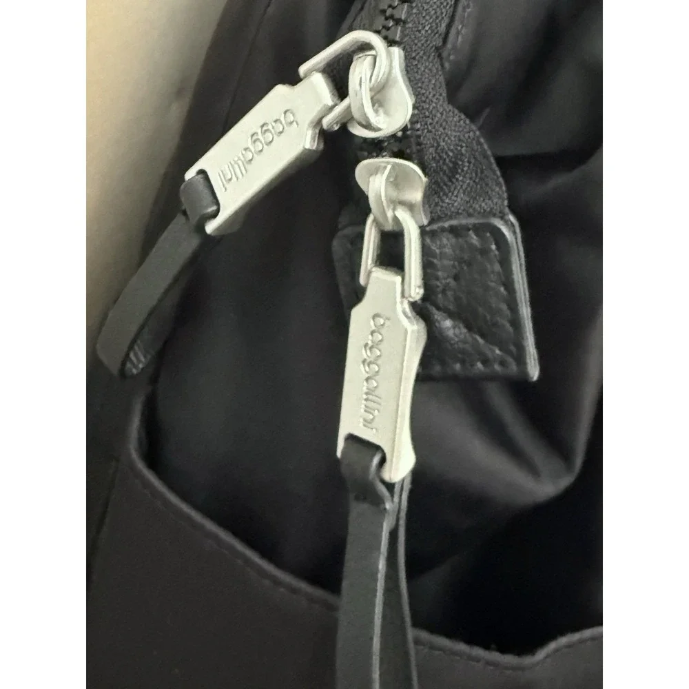 BAGGALLINI Soho Backpack Black Travel Work School Water Resistant Laptop Mint!